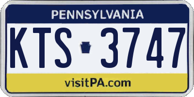 PA license plate KTS3747