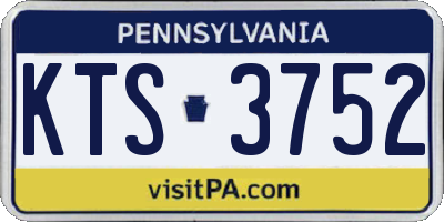 PA license plate KTS3752