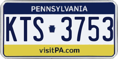 PA license plate KTS3753