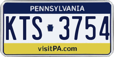 PA license plate KTS3754