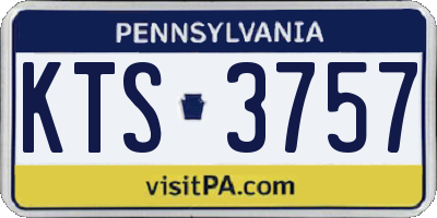 PA license plate KTS3757