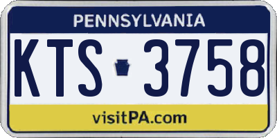 PA license plate KTS3758
