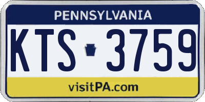 PA license plate KTS3759