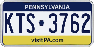 PA license plate KTS3762