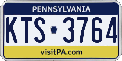PA license plate KTS3764