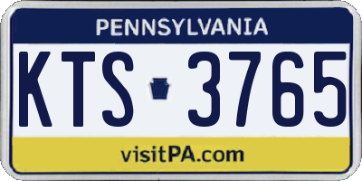 PA license plate KTS3765