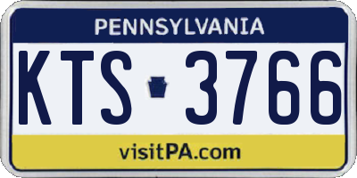 PA license plate KTS3766