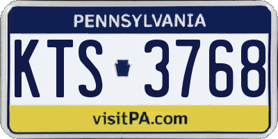 PA license plate KTS3768