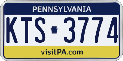 PA license plate KTS3774