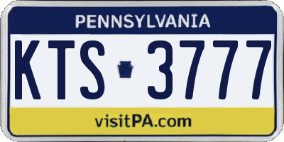 PA license plate KTS3777