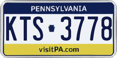 PA license plate KTS3778