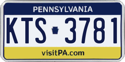 PA license plate KTS3781