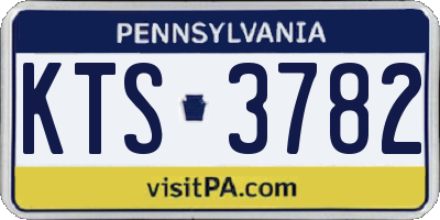 PA license plate KTS3782