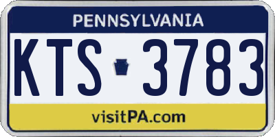PA license plate KTS3783