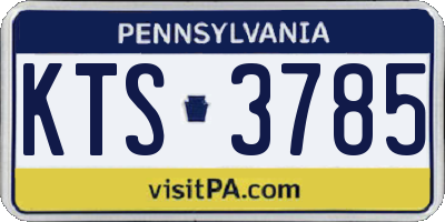 PA license plate KTS3785