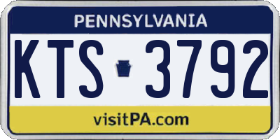 PA license plate KTS3792
