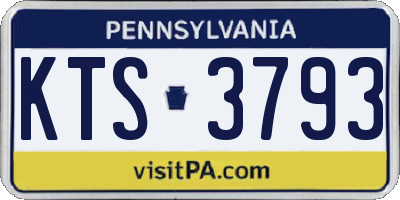 PA license plate KTS3793