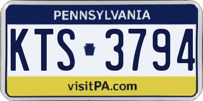 PA license plate KTS3794