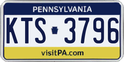 PA license plate KTS3796