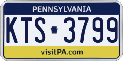 PA license plate KTS3799