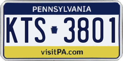 PA license plate KTS3801