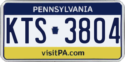 PA license plate KTS3804