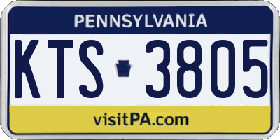 PA license plate KTS3805