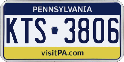 PA license plate KTS3806