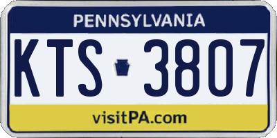 PA license plate KTS3807