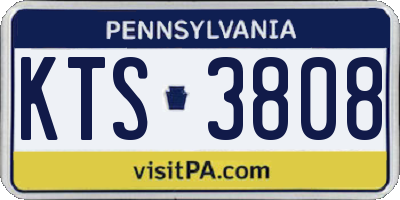 PA license plate KTS3808
