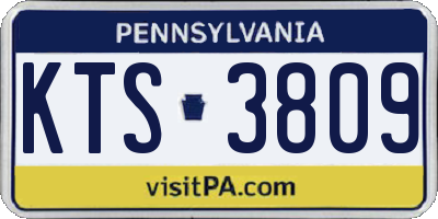 PA license plate KTS3809