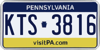 PA license plate KTS3816