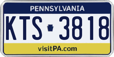 PA license plate KTS3818