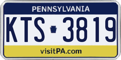 PA license plate KTS3819