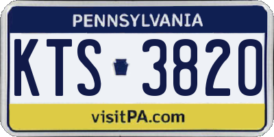 PA license plate KTS3820