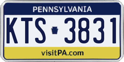 PA license plate KTS3831