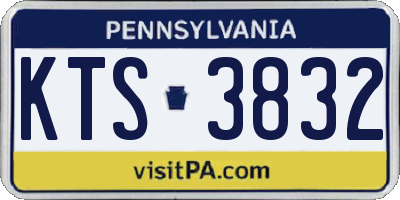 PA license plate KTS3832