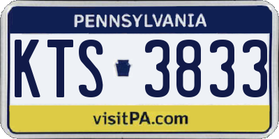 PA license plate KTS3833