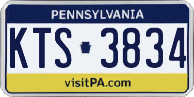 PA license plate KTS3834