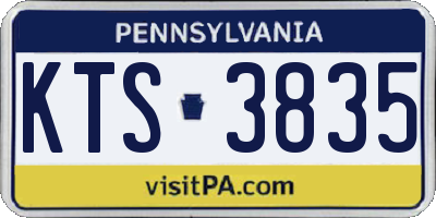 PA license plate KTS3835