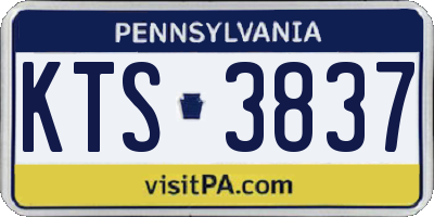 PA license plate KTS3837