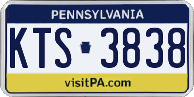 PA license plate KTS3838