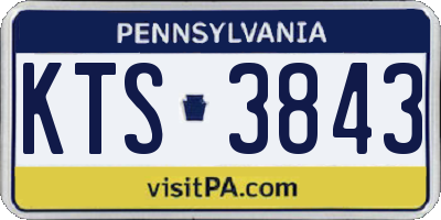 PA license plate KTS3843