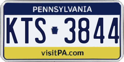PA license plate KTS3844