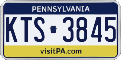PA license plate KTS3845