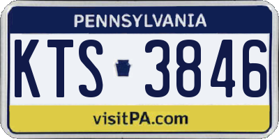 PA license plate KTS3846