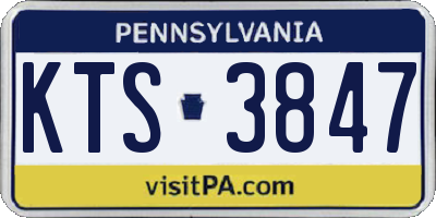 PA license plate KTS3847