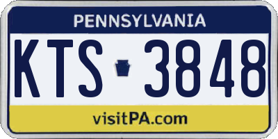 PA license plate KTS3848