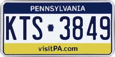 PA license plate KTS3849