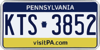 PA license plate KTS3852